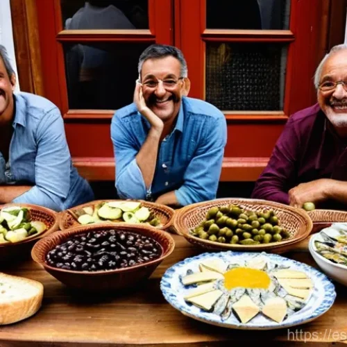 포르투갈 식당에서 주문하는 법 - **Prompt: "Petiscos Shared at a Traditional Portuguese Tasca"**
    A vibrant and authentic scene se...