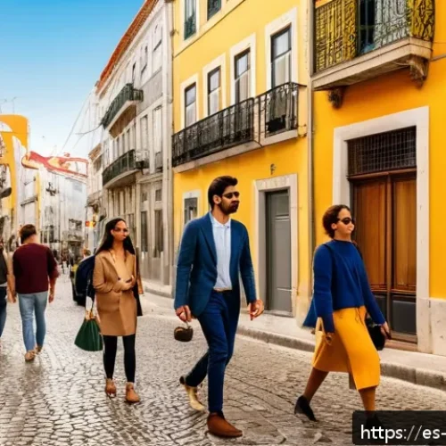 Home 26 포르투갈 부동산 시장 현황 - A vibrant urban street scene in Lisbon’s historic district, showcasing beautifully restored traditio...